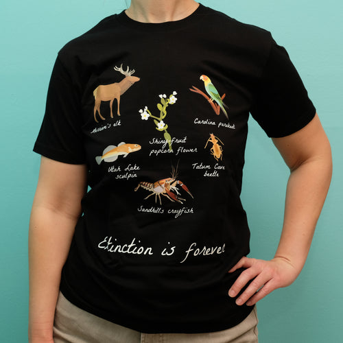 Short sleeved unisex t-shirt - 'Extinction Is Forever'