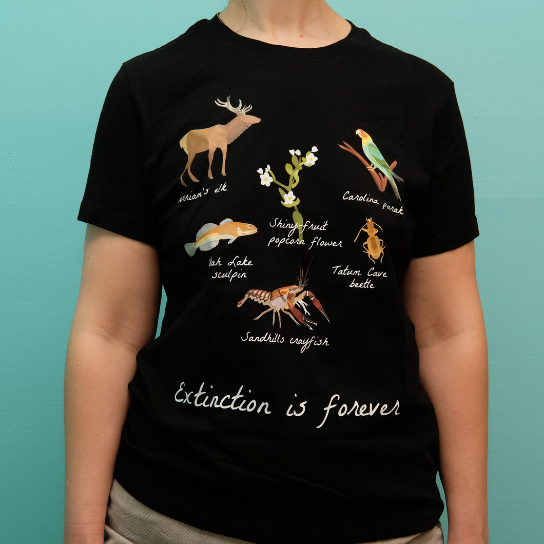 Short sleeved women's t-shirt - ‘Extinction Is Forever’