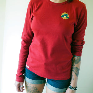 Long sleeved women's t-shirt - red